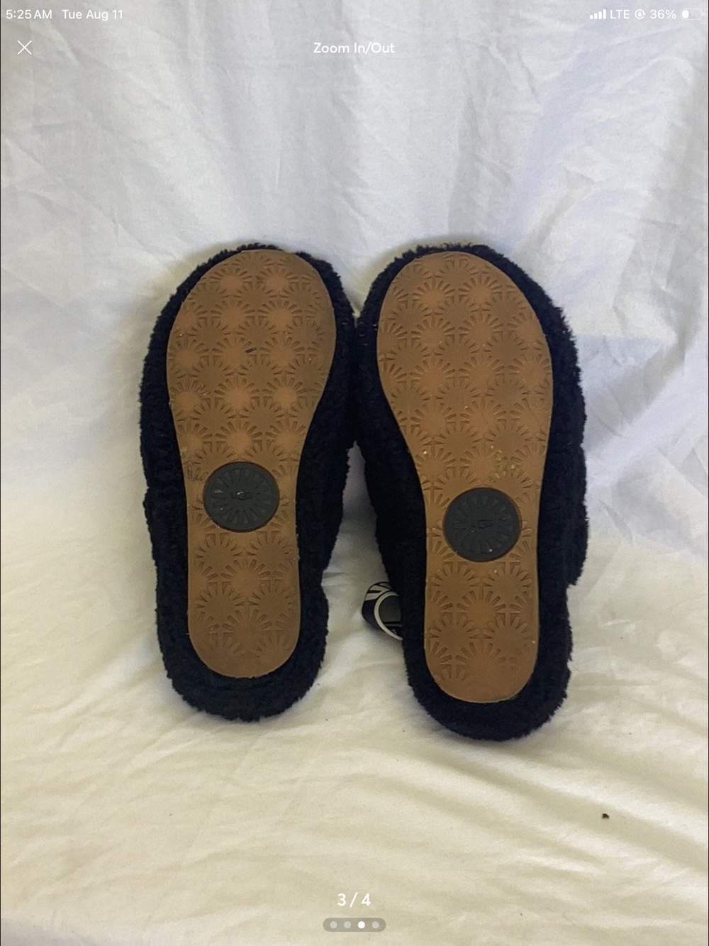 UGG Women’s Black Fluff Slingback Slide - Picture 3 of 4